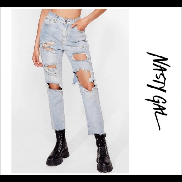 Nasty Gal school Day Distressed Jeans - Picture 12 of 14